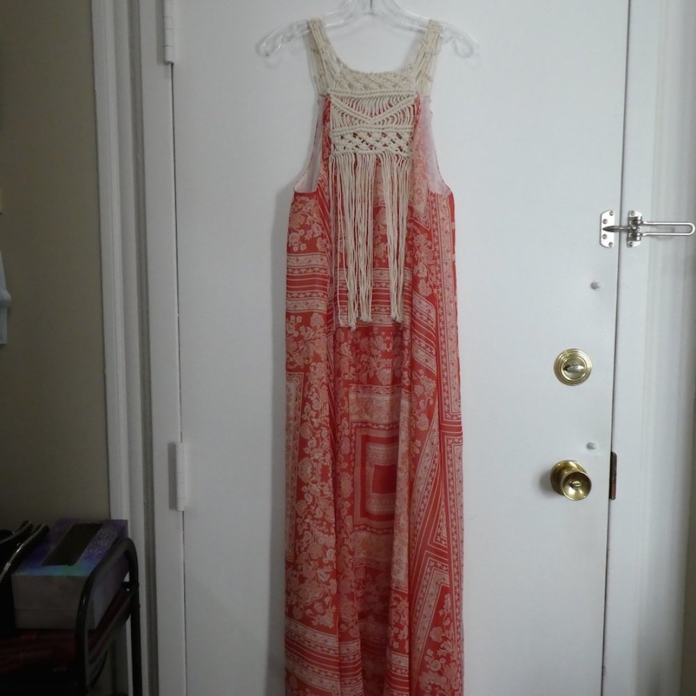 Zara chiffon boho maxi dress